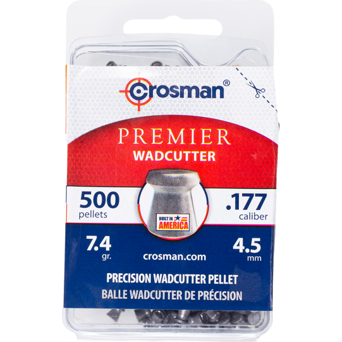 Пуля пневматическая CROSMAN WADCUTTER 4,5мм, 7,4гр (500 шт.) 00000034